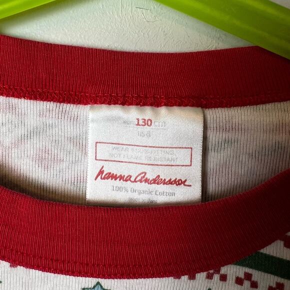 Hanna Andersson Christmas Tree Holiday Pajama Set Size 130 (US 8) - Picture 5 of 7
